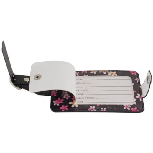 Floral Luggage Tag Open
